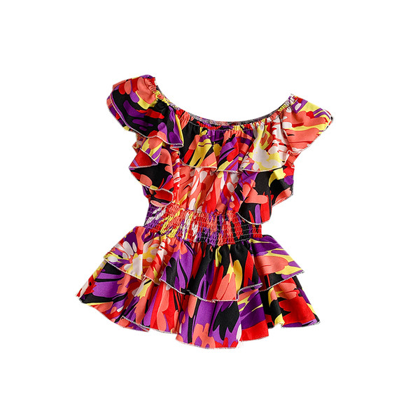 Μοντέρνα γυναικεία μπλούζα σε διάφορα χρώματα με πολύχρωμο πριντ