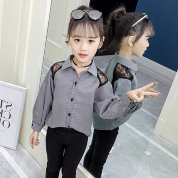 Κομψό παιδικό πουκάμισο για κορίτσια με μακριά μανίκια