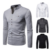 Μοντέρνα ανδρική μπλούζα σε τέσσερα χρώματα με διακοσμητικά κουμπιά