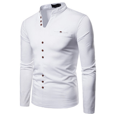 Μοντέρνα ανδρική μπλούζα σε τέσσερα χρώματα με διακοσμητικά κουμπιά