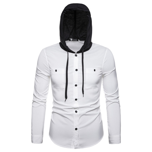 Modern férfi ing kapucnival, három színben