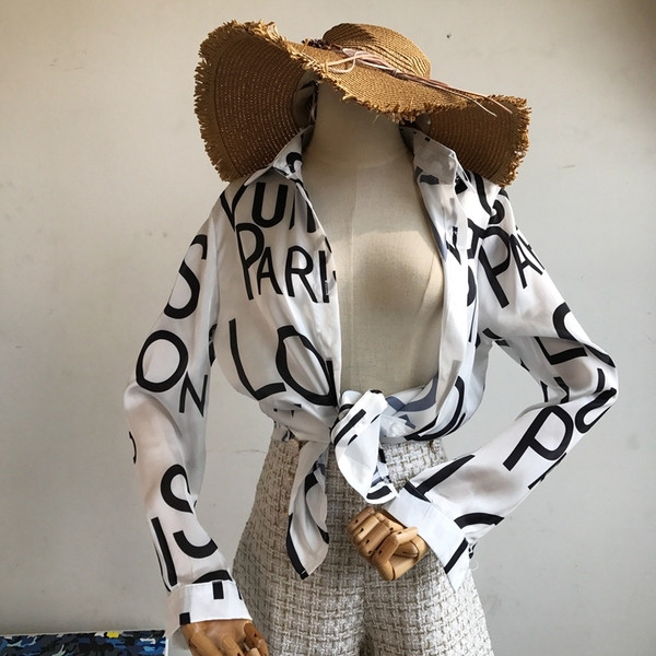 Modern női ing fehér felirattal