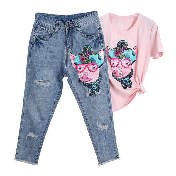 Napi női szett két színben felrakással