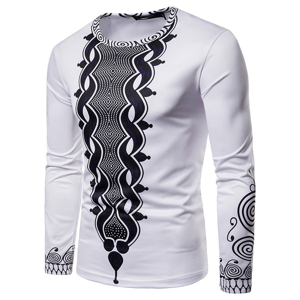 Modern férfi blúz fehér színben, rátéttel