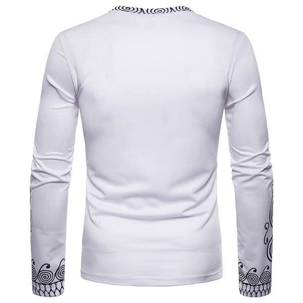 Modern férfi blúz fehér színben, rátéttel