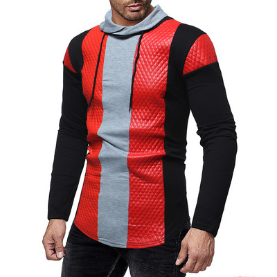 Modern férfi blúz két színben kapucnival