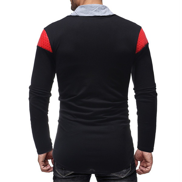 Modern férfi blúz két színben kapucnival