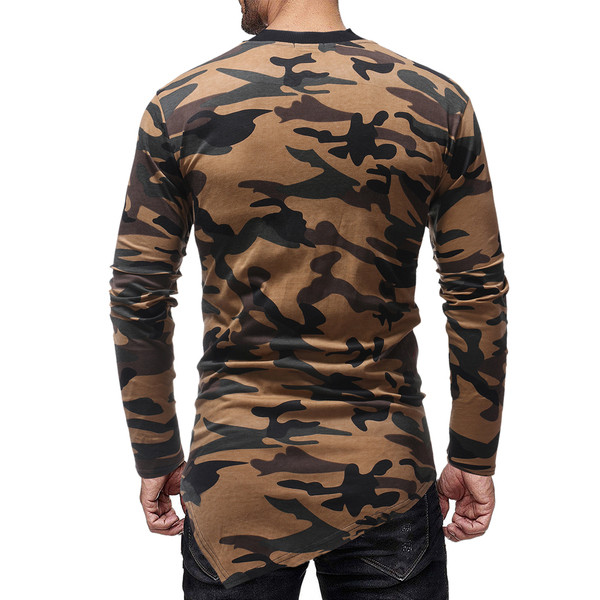 Modern férfi blúz terepszínű jobb aszimmetrikus mintával