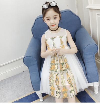 Rochie eleganta pentru copii alb cu broderie