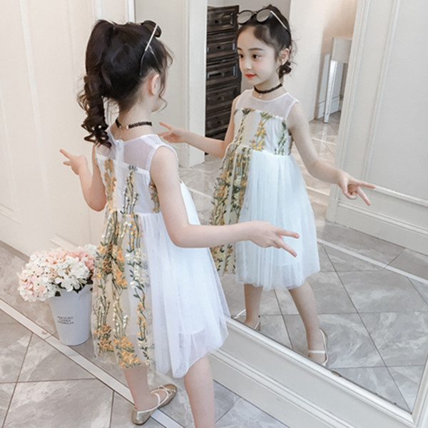 Rochie eleganta pentru copii alb cu broderie