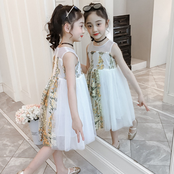 Rochie eleganta pentru copii alb cu broderie
