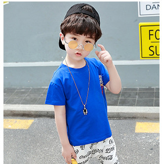 Gyermek póló fiúknak kék és sárga színben