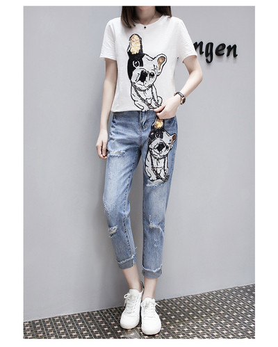 Napi női szett két részből - farmerből és pólóból