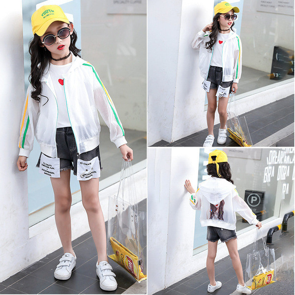 Gyerek tavaszi fehér kabát lányoknak