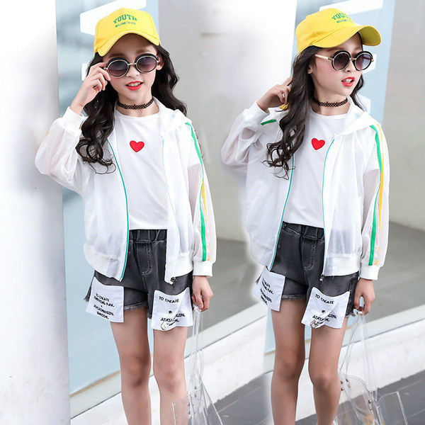 Gyerek tavaszi fehér kabát lányoknak