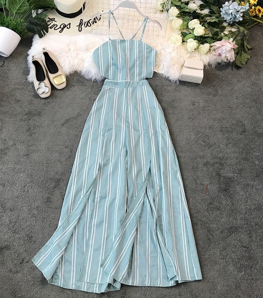 Model nou de salopetă de damă cu fante și bretele subțiri în mai multe culori