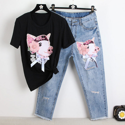 Μοντέρνο γυναικέιο σετ με κεντήματα