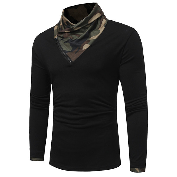 Bluză bărbătească modernă în trei culori cu guler înalt