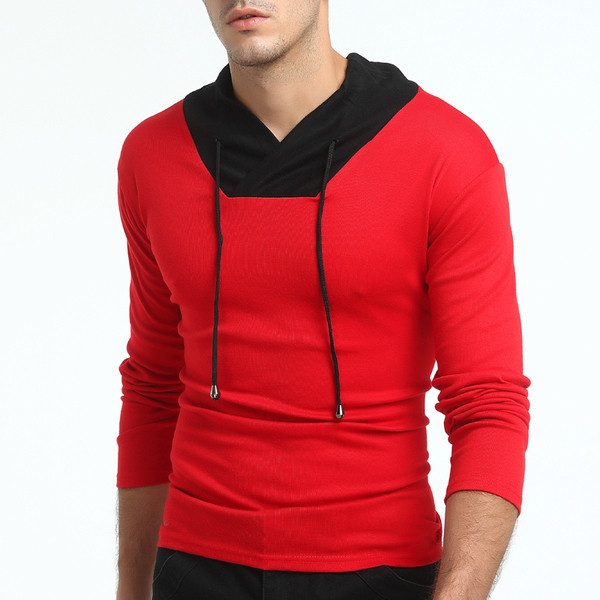 Férfi sport-alkalmi blúz három színben kapucnival