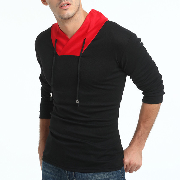 Férfi sport-alkalmi blúz három színben kapucnival