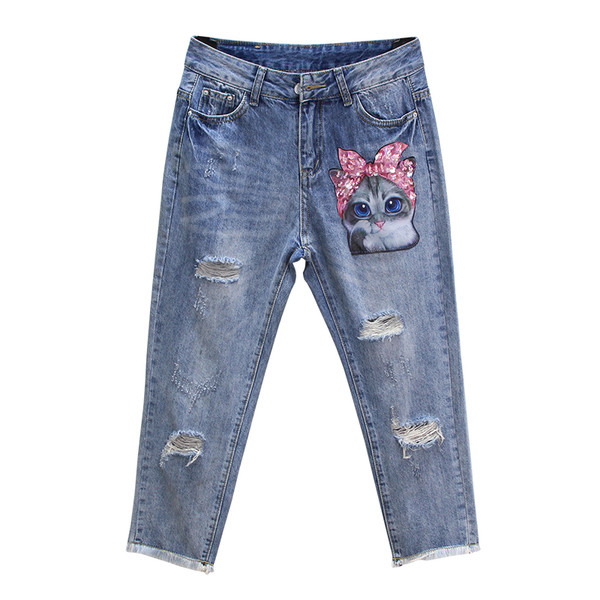 Ημερήσιο γυναικείο σετ -  μπλούζα  + τζιν με εφαρμογή