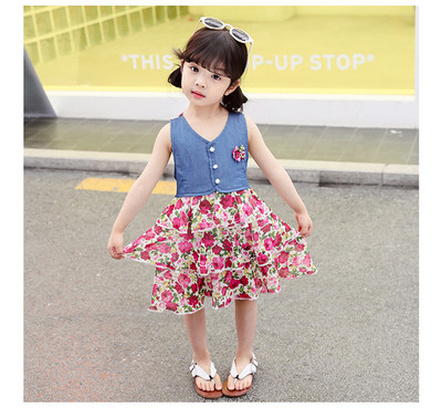 Rochie moderna pentru copii in doua culori cu decolteu in V