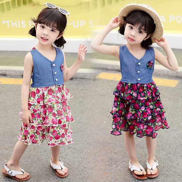 Rochie moderna pentru copii in doua culori cu decolteu in V