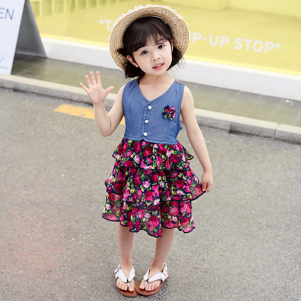 Rochie moderna pentru copii in doua culori cu decolteu in V