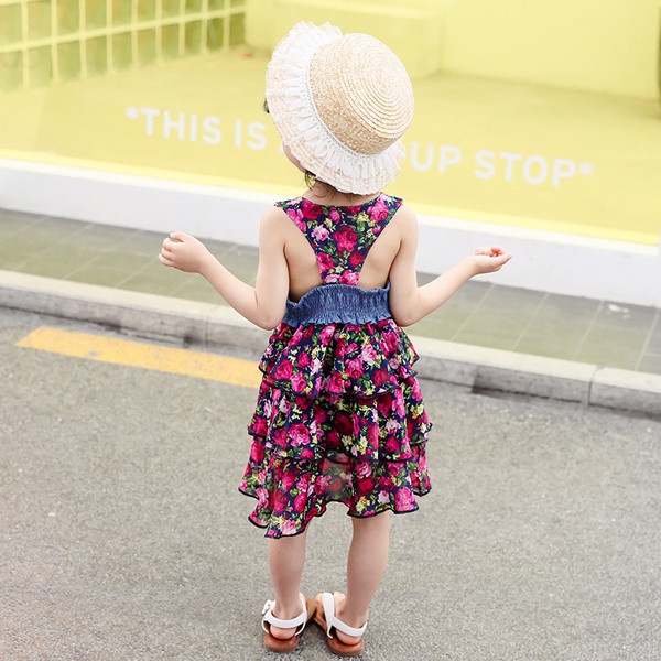 Rochie moderna pentru copii in doua culori cu decolteu in V