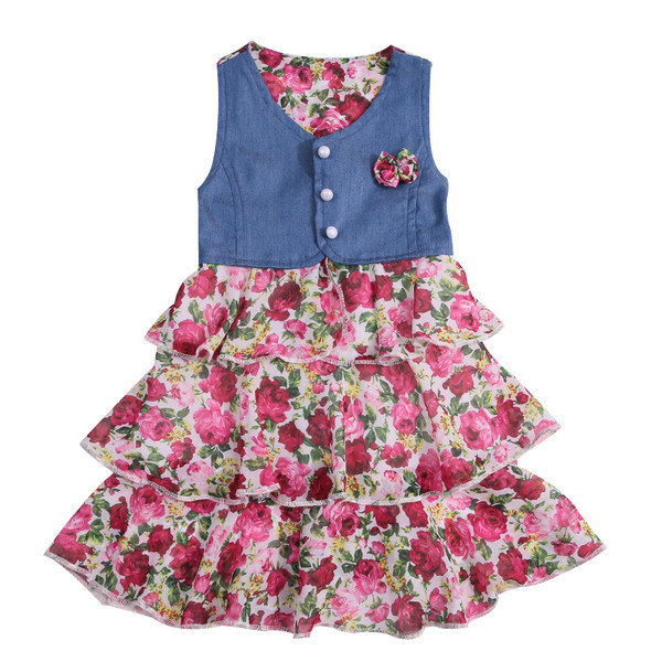 Rochie moderna pentru copii in doua culori cu decolteu in V