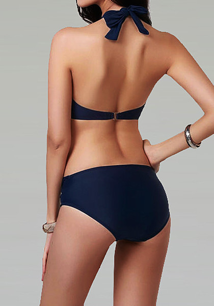 Fém rögzítésű fürdőruha fekete és kék színben