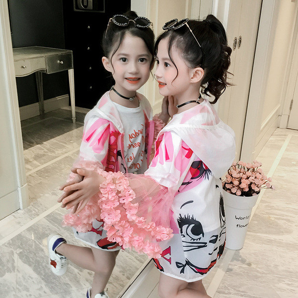 Geaca de primavara pentru copii cu gluga pentru fete