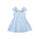 Rochie moderna pentru copii cu broderie in doua culori