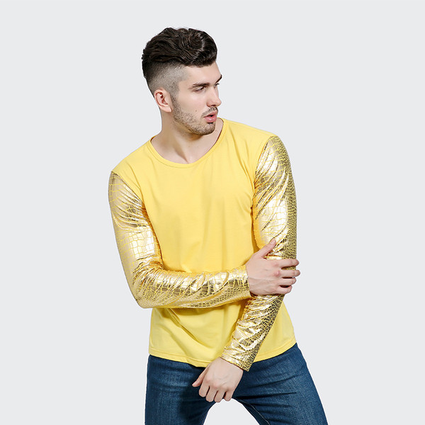 Stílusos férfi blúz három színben O-nyakkal