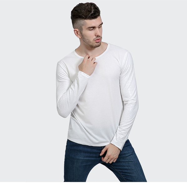 Stílusos férfi blúz három színben O-nyakkal