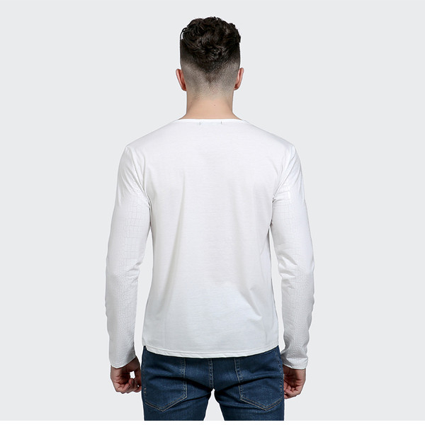 Stílusos férfi blúz három színben O-nyakkal