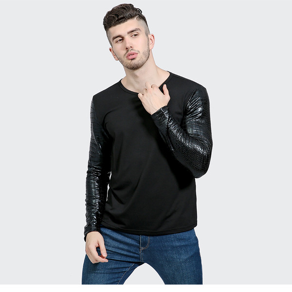 Stílusos férfi blúz három színben O-nyakkal