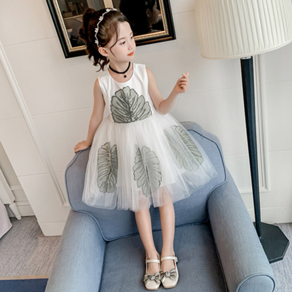 Rochie eleganta pentru copii alb cu tul si decolteu O