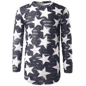 Modern férfi blúz két színben-aszimmetrikus modellben