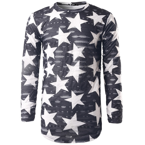 Modern férfi blúz két színben-aszimmetrikus modellben