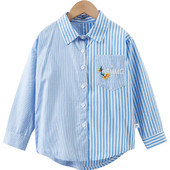 Cămașă pentru fete pentru copii în două culori cu buzunar și broderie