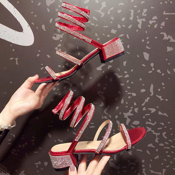 Modern női fényes szandál négy színben