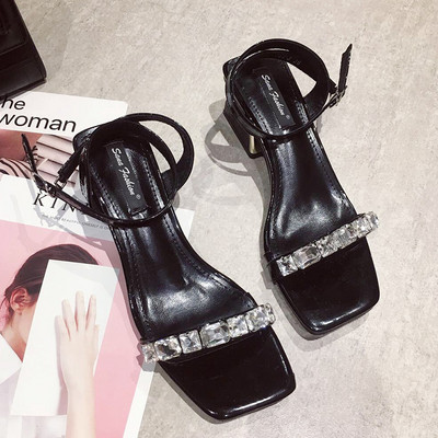 Sandale de dama stilate cu pietre decorative in doua culori