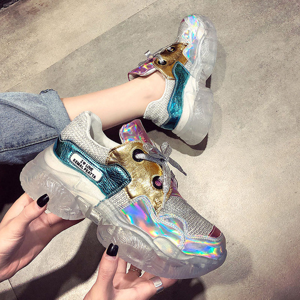 ΝΕΟ μοντέλο μοντέρνα γυναικεία αθλητικά παπούτσια σε δύο λαμπερά χρώματα