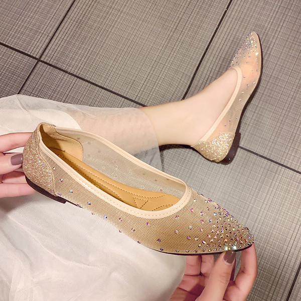 Modern női cipő díszkövekkel, két színben