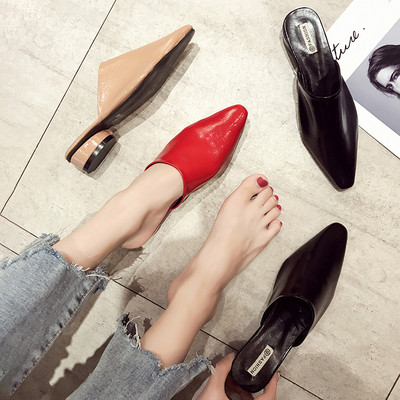 Модерни дамски обувки с ток в три цвята от еко кожа