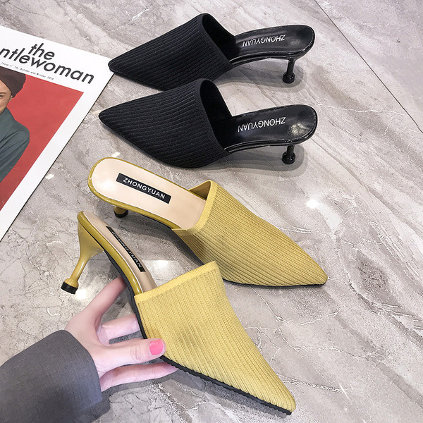 Modern női papucs több színben sarokkal