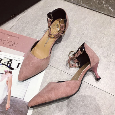 Aktuális női magassarkú cipő három színben, öko velúrból