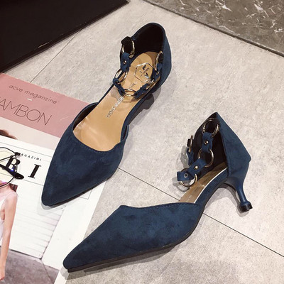 Aktuális női magassarkú cipő három színben, öko velúrból