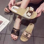 Modern női papucs három színben fém díszítéssel